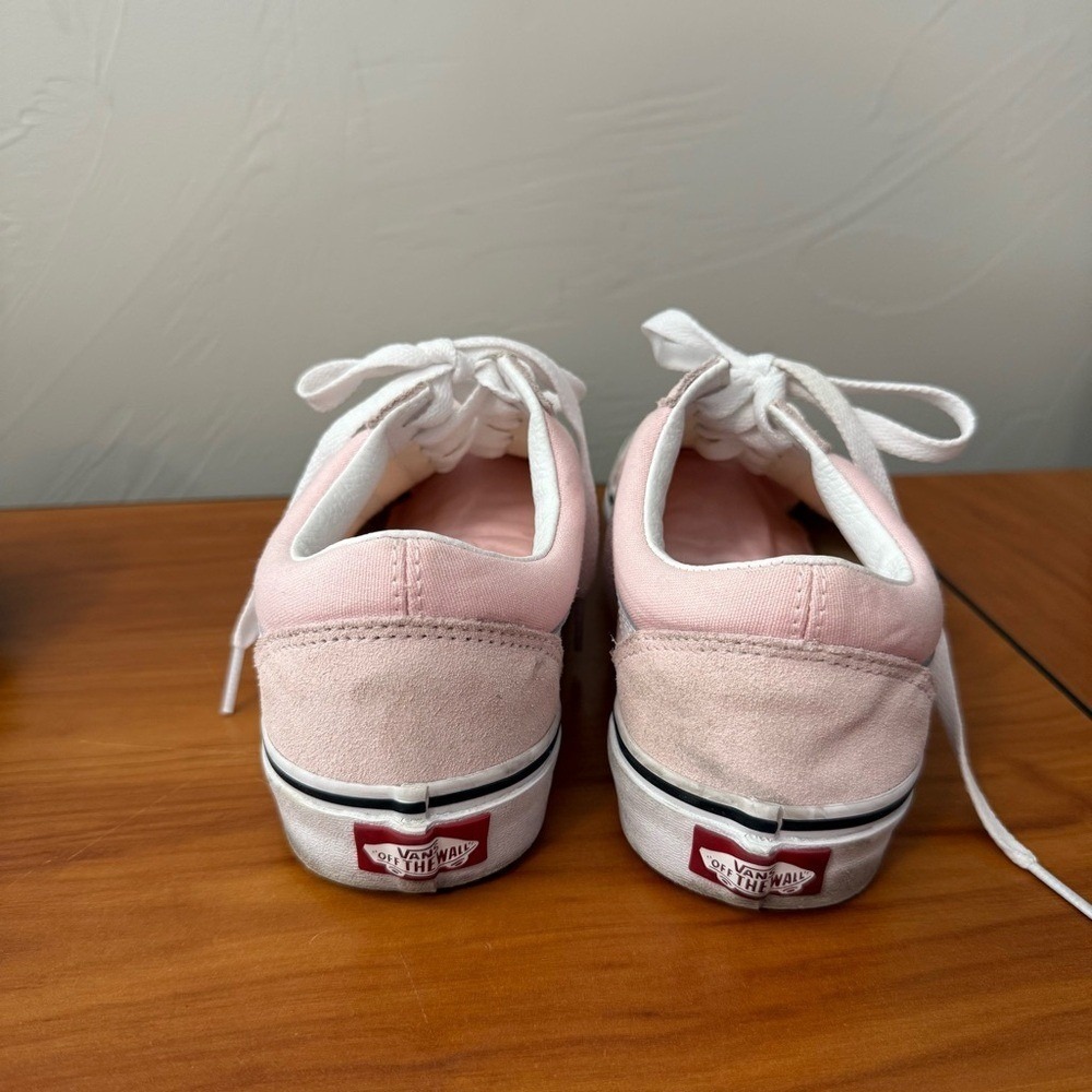 Vans Old Skool Low Top Blush Light Pink White Suede Sneaker Lace Up Skater W8 - Picture 4 of 9